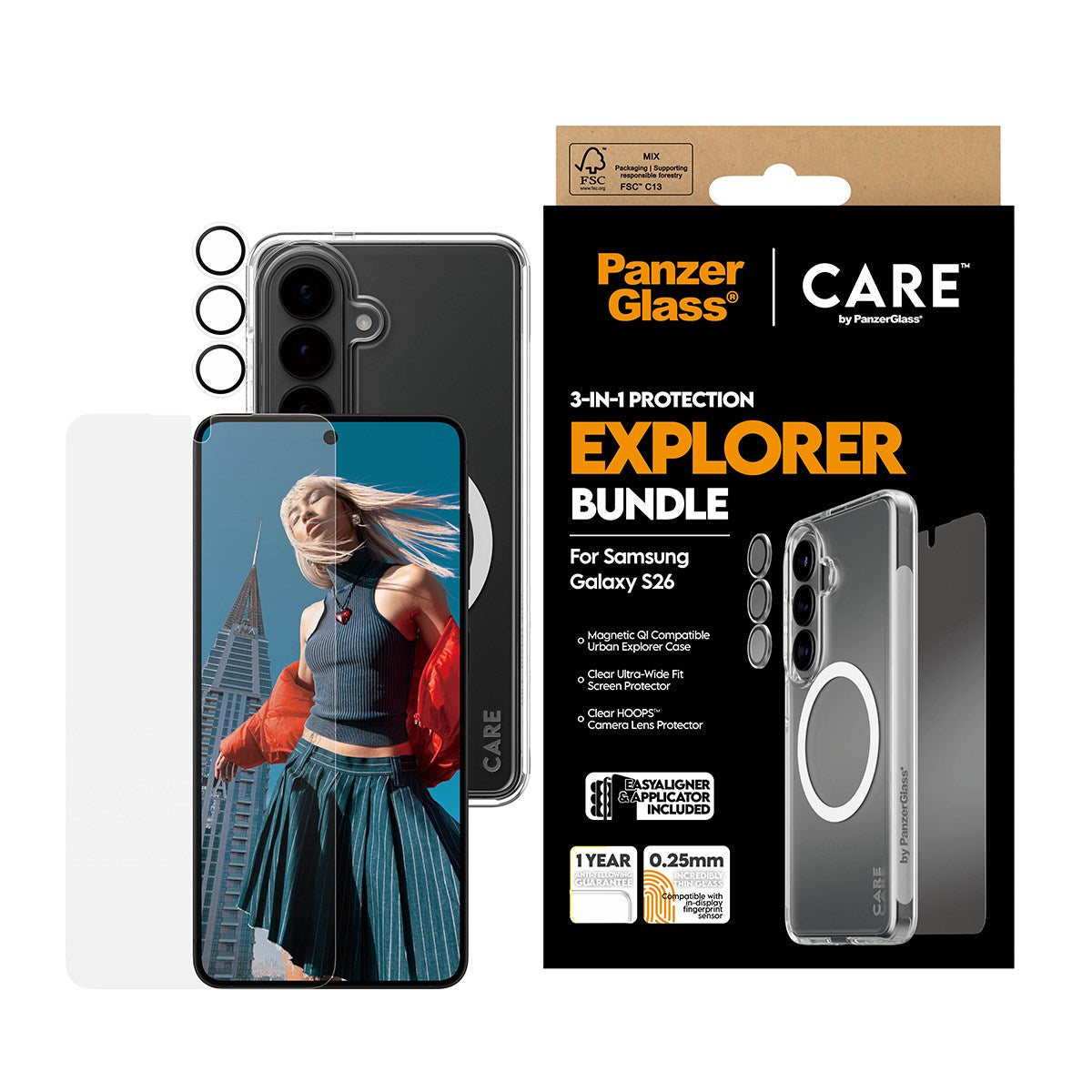 PanzerGlass® | CARE™ by PanzerGlass® 3-in-1 Bundle Samsung Galaxy S26